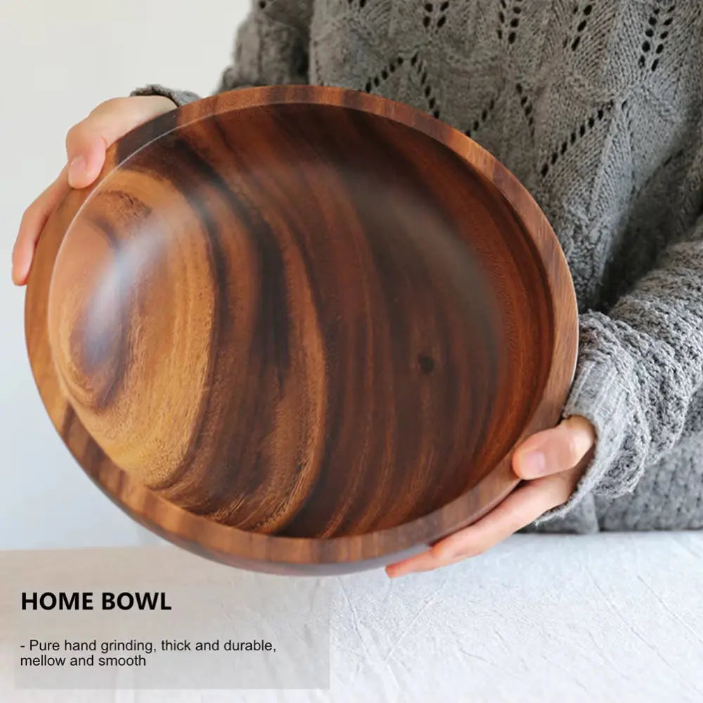 Salad Bowl Fruit Decoration Practical Wooden Household Kitchen Bowl Cutlery Basin Fruit Bowl Salad Bowl Storage Wholesale