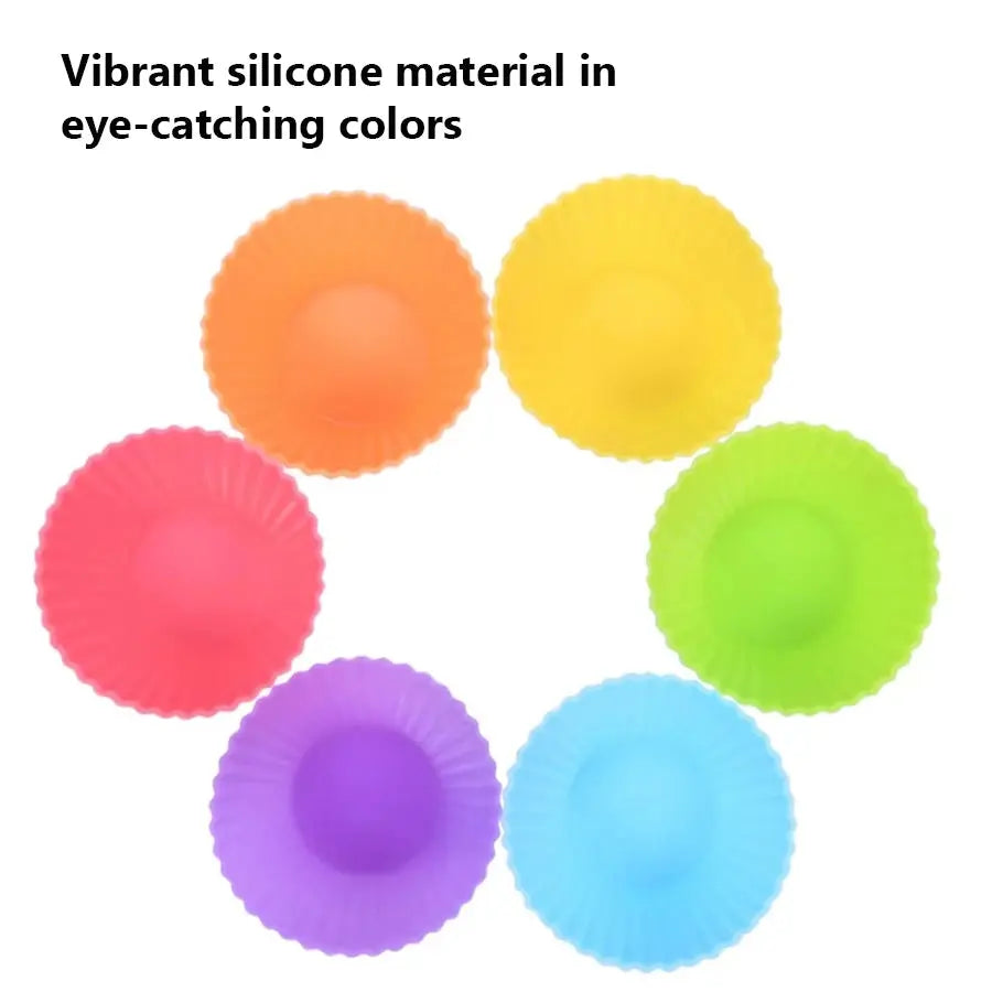 12Pcs Silicone Cup Cake Tool Bakeware Baking Mold Cupcake and Muffin for Cake Making Kitchen DIY