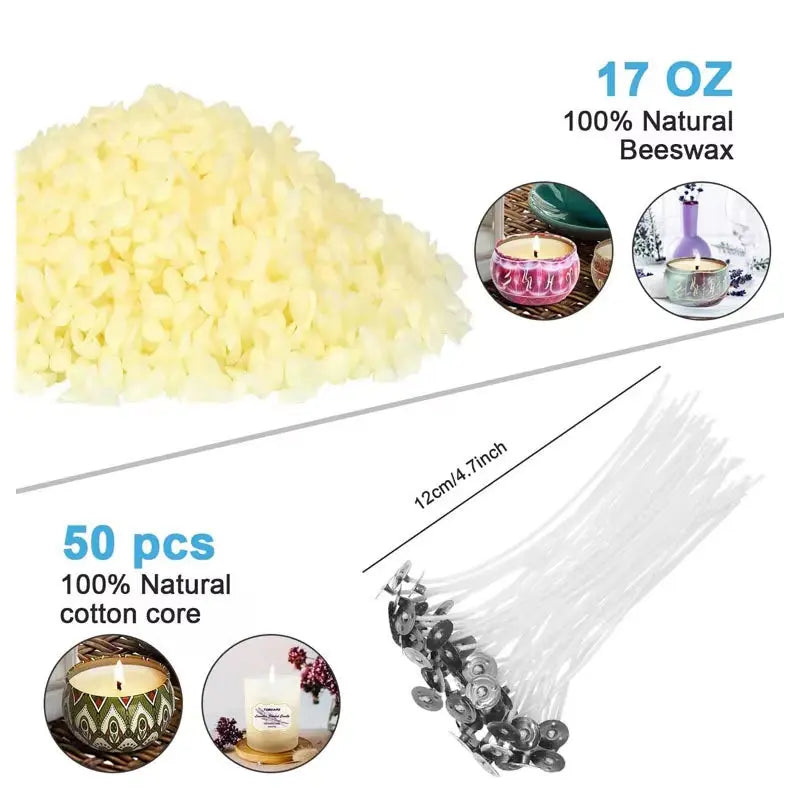 1 Set Candle Making Kit Pouring Pot Wicks Sticker DIY Candle Fixator Craft Tools DIY Handmade Candle Set with Cotton Core Holder