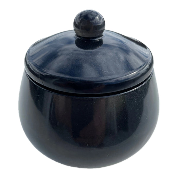 Handmade epoxy small jar with lid – black