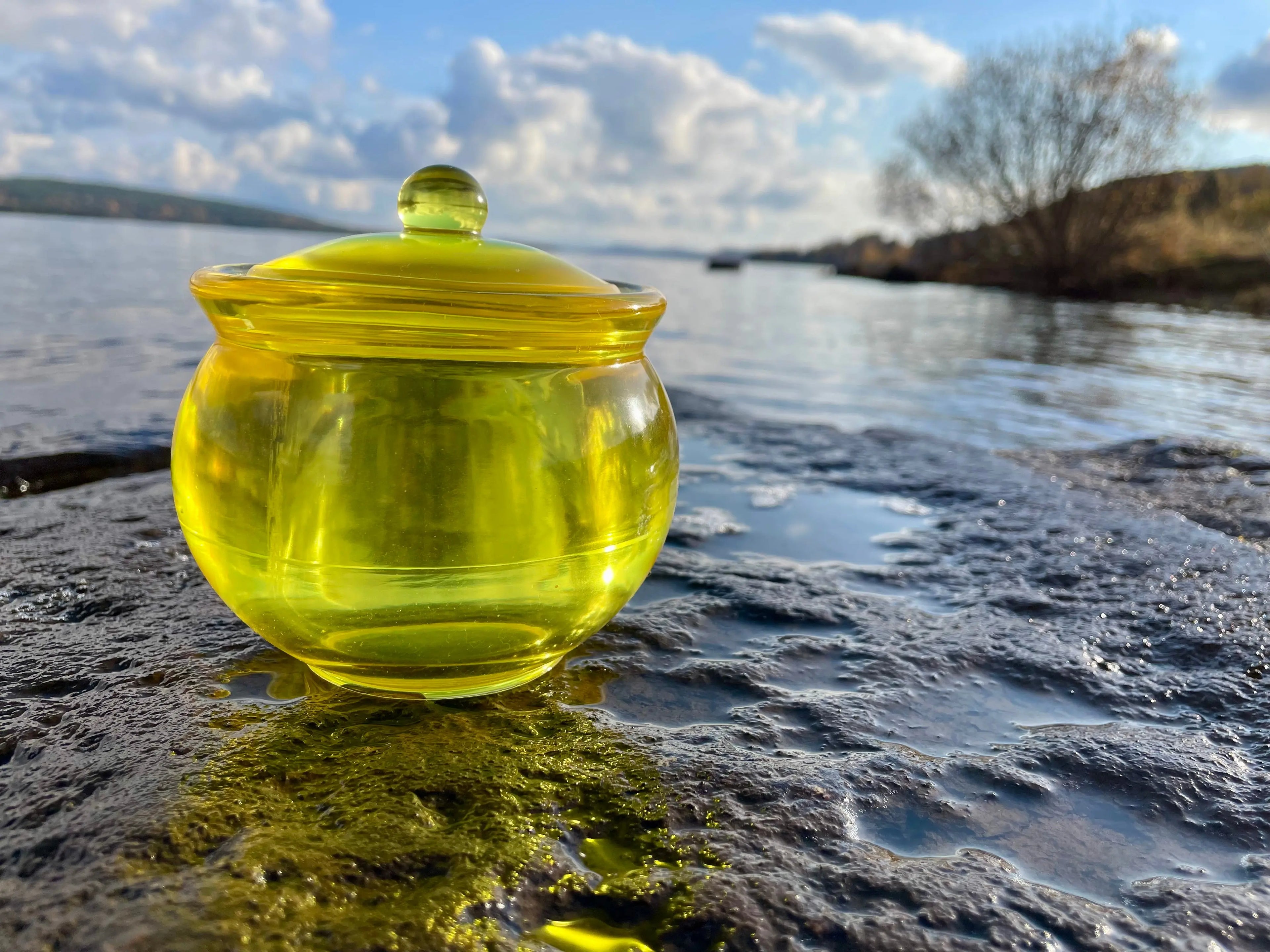 Utsøkt håndlaget dekorativ epoxy krukke med lokk (Kopi) Epoxy-Crafts