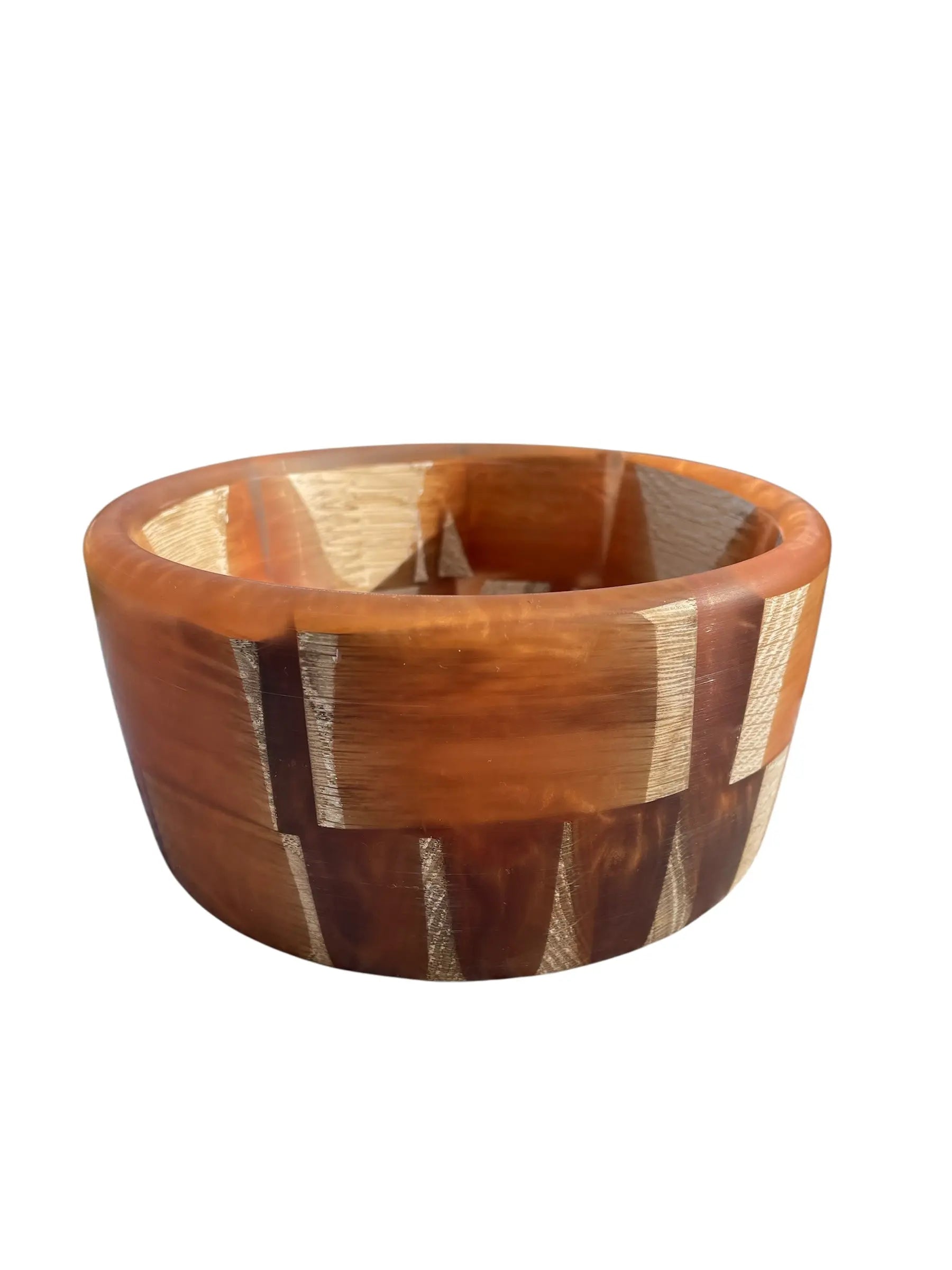 Håndlaget bolle i epoxy og eik – Kobber / Grønn-blå Epoxy-Crafts