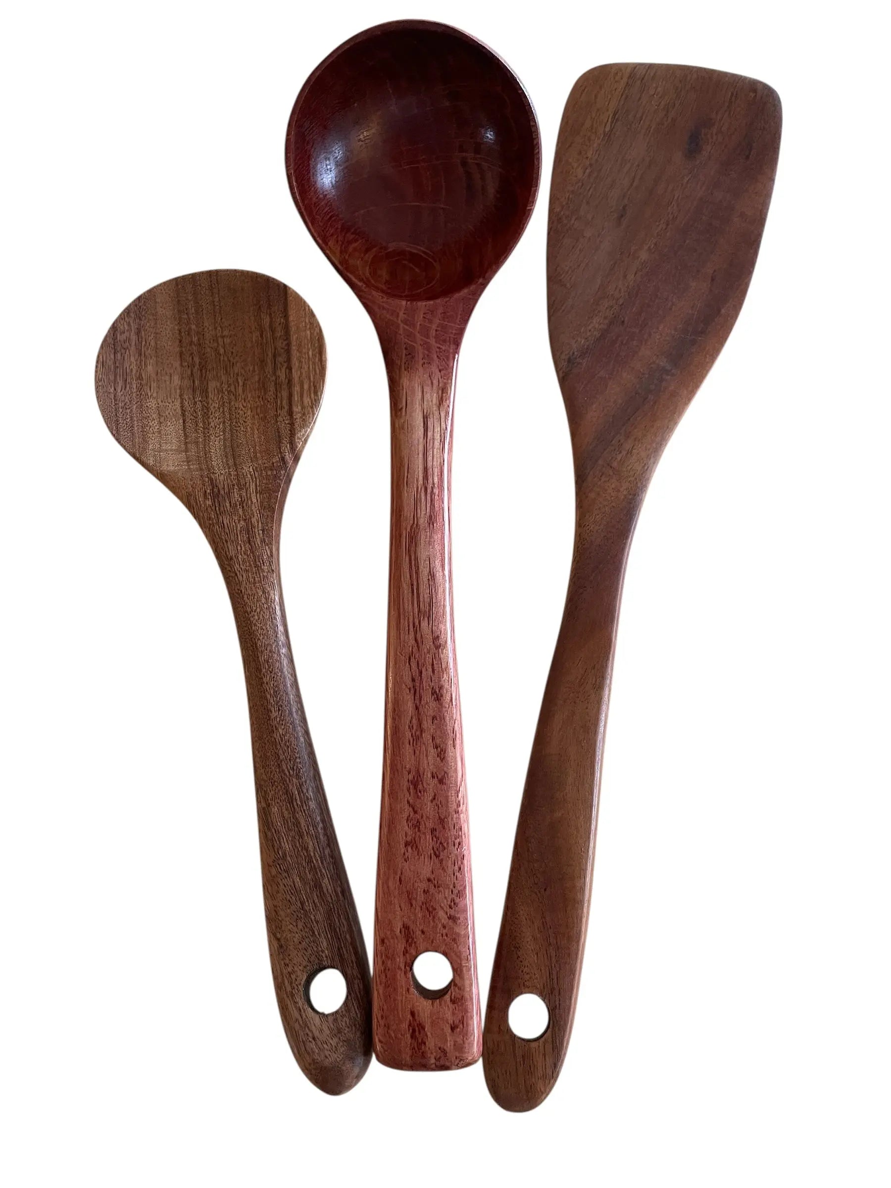 Kjøkkenredskap Sett i Tre (3 deler) – Stekespade, Tresleiv og Suppeøse SkogsTre