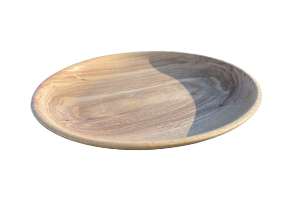 Hand-turned solid wood serving plate 22 cm Norway