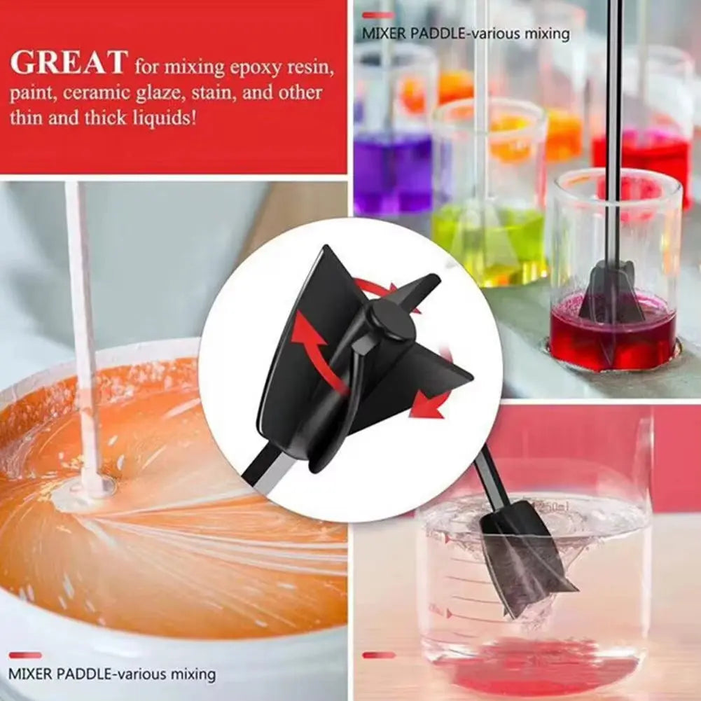 3Pcs Epoxy Resin Mixer Paint Stirring Rod Putty Cement Paint Mixer Drill Attachment for Reusable Paint and Resin Mixer Paddle