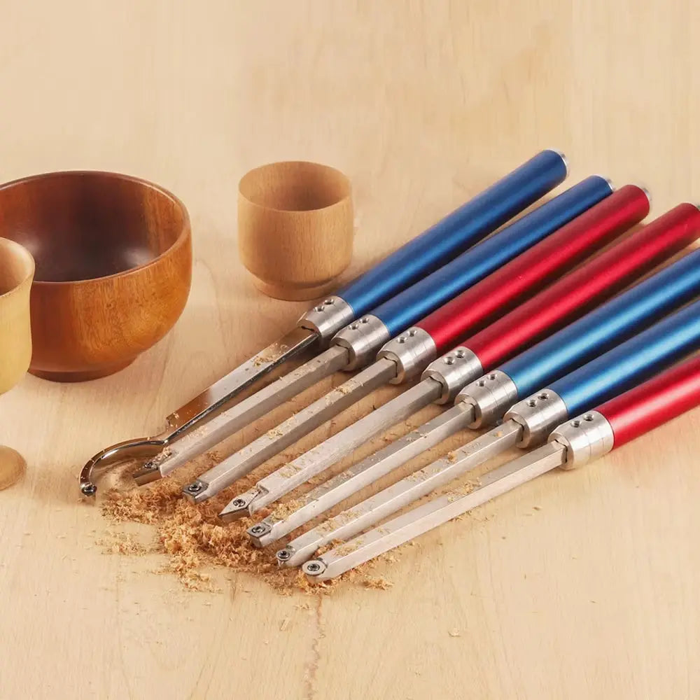 Carbide Insert Cutter Woodturning Tool Swan Neck Wood Turning Chisel Blade & Aluminum Handle for Woodworking Lathe Machine