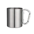 220Ml Stainless Steel Cup for Camping Traveling Outdoor Cup with Handle Carabiner Climbing Backpacking Hiking Portable Cups
