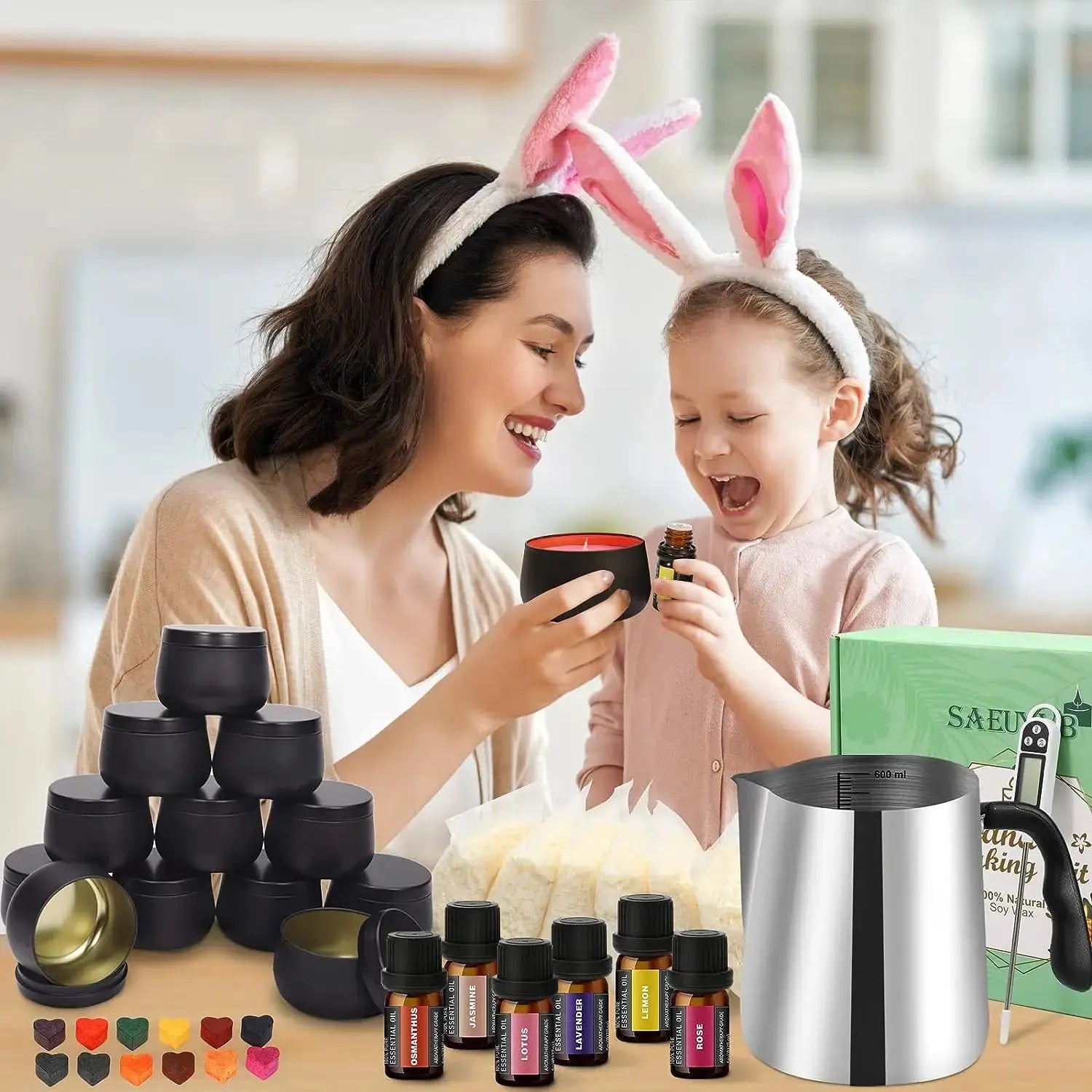 Complete DIY Candle Kit Aromatic Candles Making Tool Set Sticker Stainless Steel Wax Melting Pot Candle Making Supplies