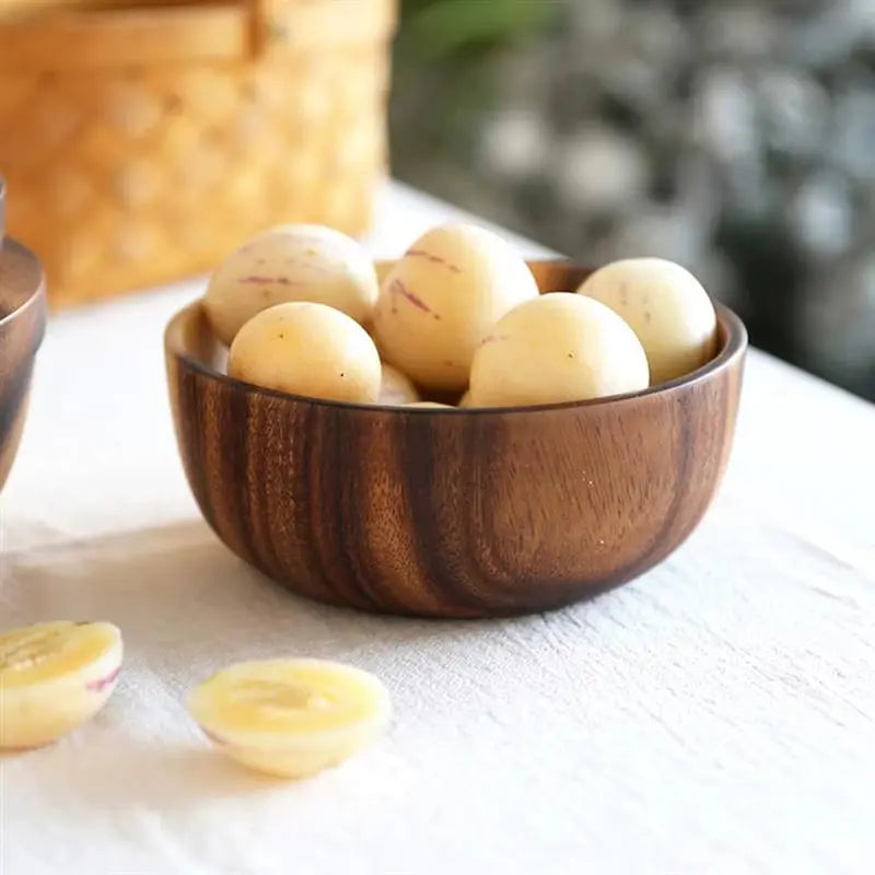 Salad Bowl Fruit Decoration Practical Wooden Household Kitchen Bowl Cutlery Basin Fruit Bowl Salad Bowl Storage Wholesale