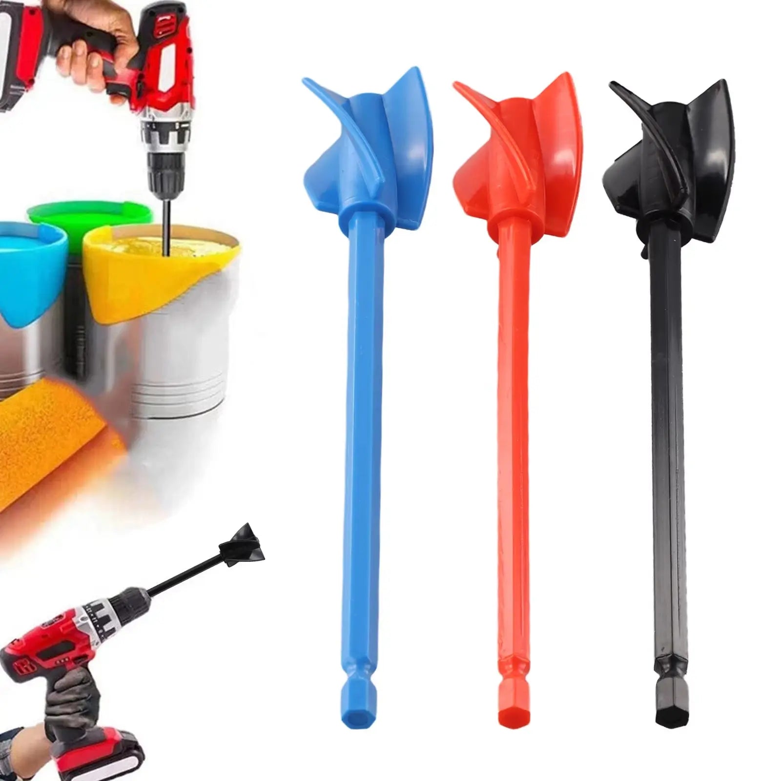 3Pcs Epoxy Resin Mixer Paint Stirring Rod Putty Cement Paint Mixer Drill Attachment for Reusable Paint and Resin Mixer Paddle