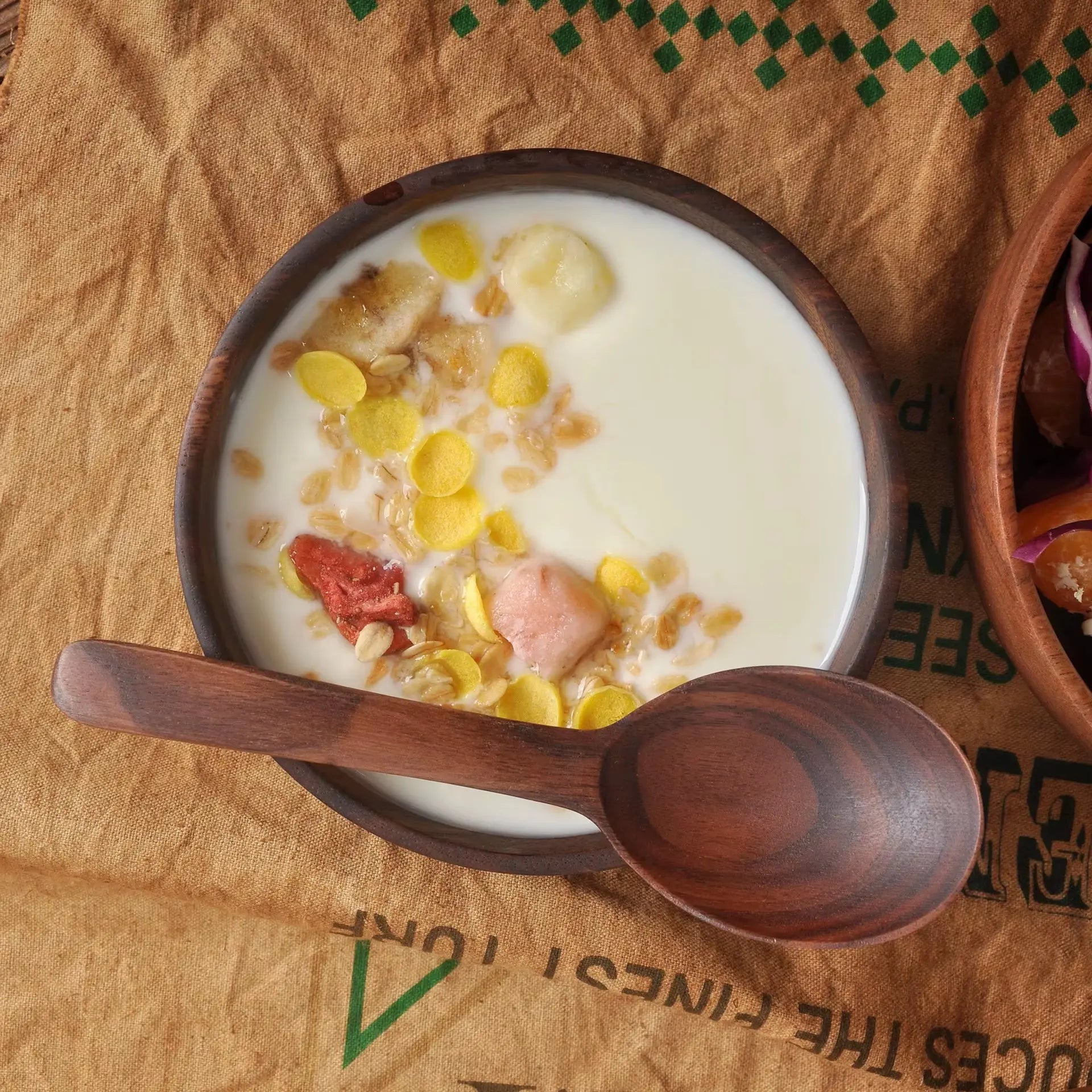 Wooden Salad Bowls, Food Containers Acacia Woodensoup Bowl Fruit Wooden Household Kitchen Bowl Cutlery Basin
